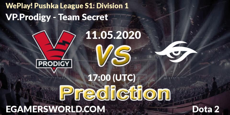 VP.Prodigy - Team Secret: ennuste. 11.05.2020 at 17:20, Dota 2, WePlay! Pushka League S1: Division 1