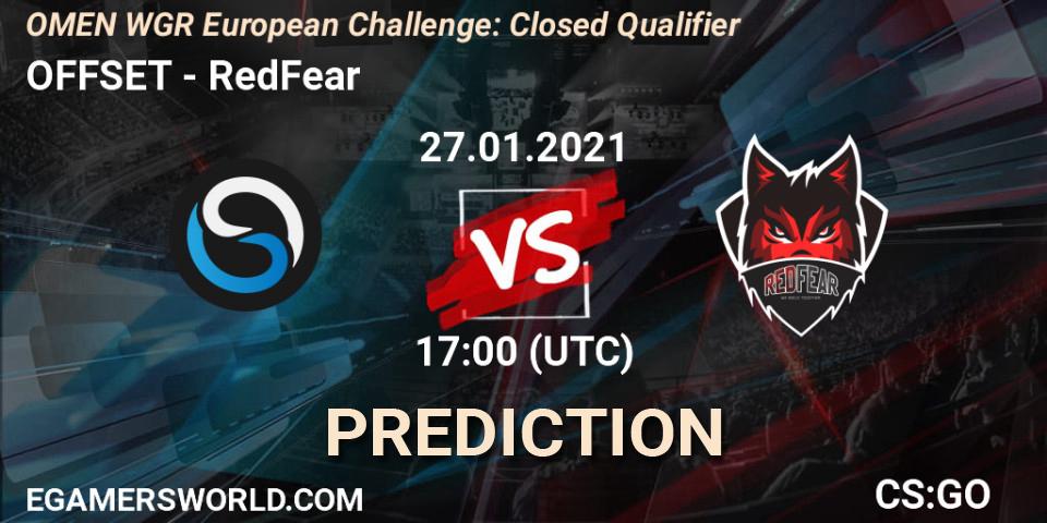 OFFSET - RedFear: ennuste. 27.01.2021 at 17:00, Counter-Strike (CS2), OMEN WGR European Challenge: Closed Qualifier