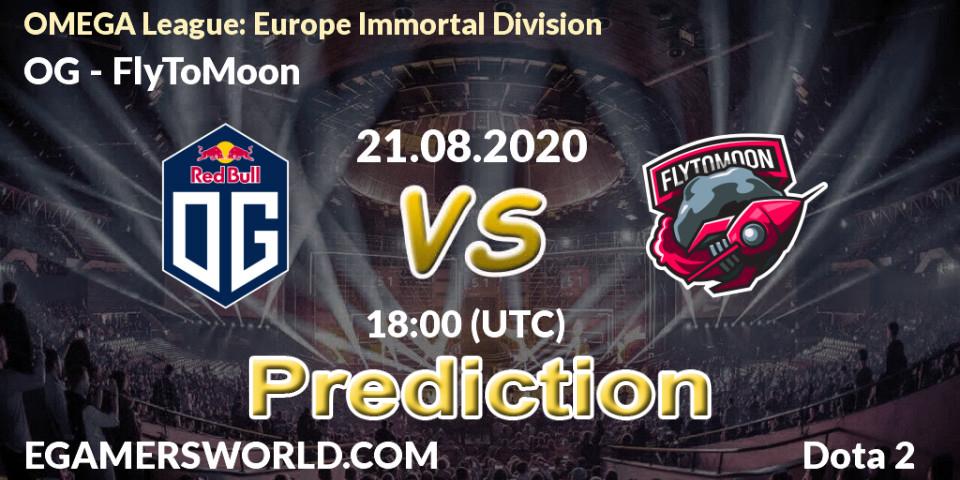 OG - FlyToMoon: ennuste. 21.08.2020 at 19:03, Dota 2, OMEGA League: Europe Immortal Division