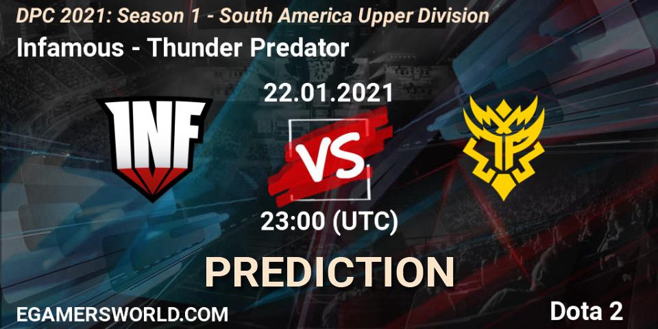 Infamous - Thunder Predator: ennuste. 22.01.21, Dota 2, DPC 2021: Season 1 - South America Upper Division