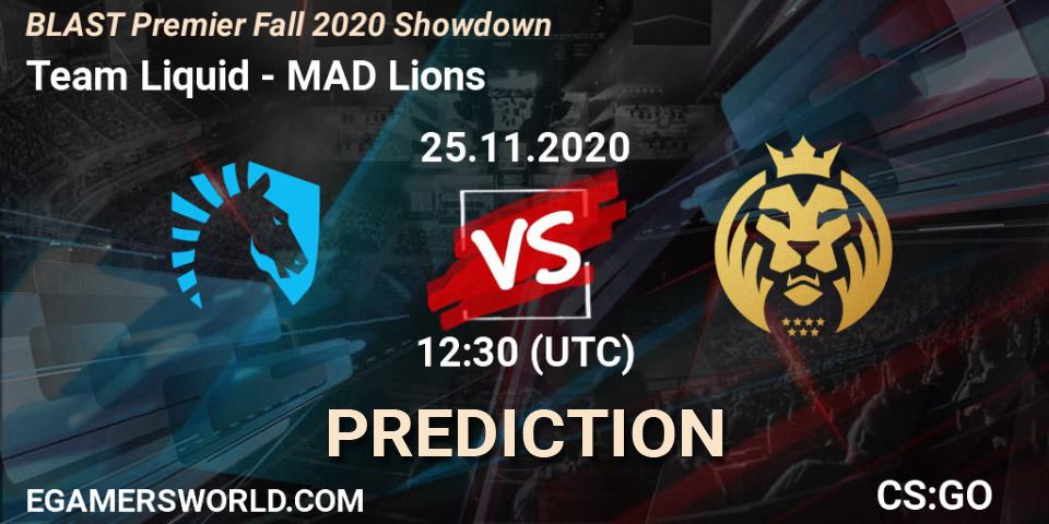Team Liquid - MAD Lions: ennuste. 26.11.2020 at 15:30, Counter-Strike (CS2), BLAST Premier Fall 2020 Showdown
