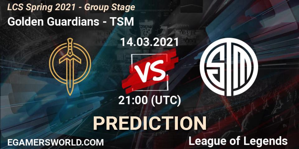 Golden Guardians - TSM: ennuste. 14.03.2021 at 21:00, LoL, LCS Spring 2021 - Group Stage
