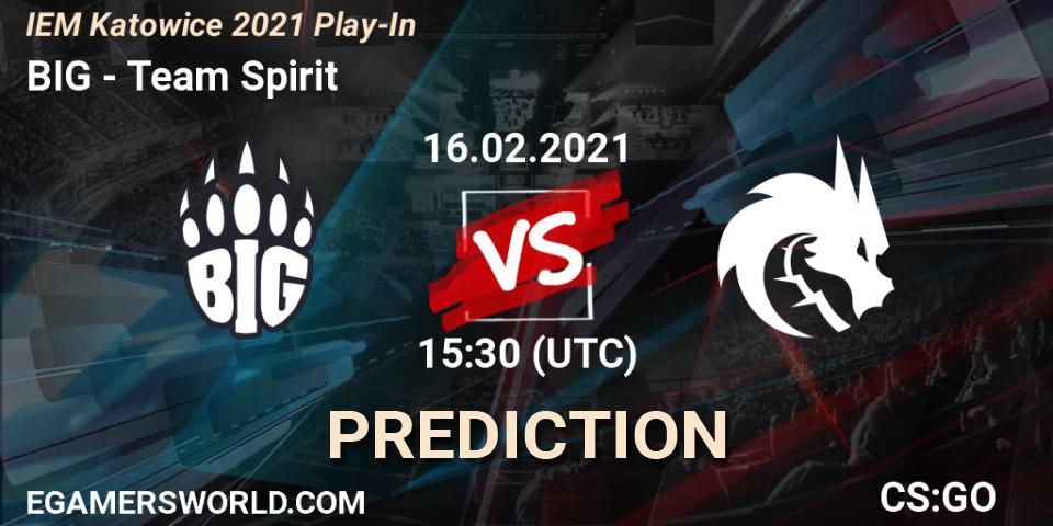 BIG - Team Spirit: ennuste. 16.02.2021 at 15:30, Counter-Strike (CS2), IEM Katowice 2021 Play-In