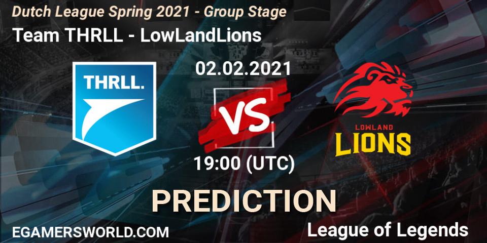 Team THRLL - LowLandLions: ennuste. 02.02.2021 at 19:00, LoL, Dutch League Spring 2021 - Group Stage