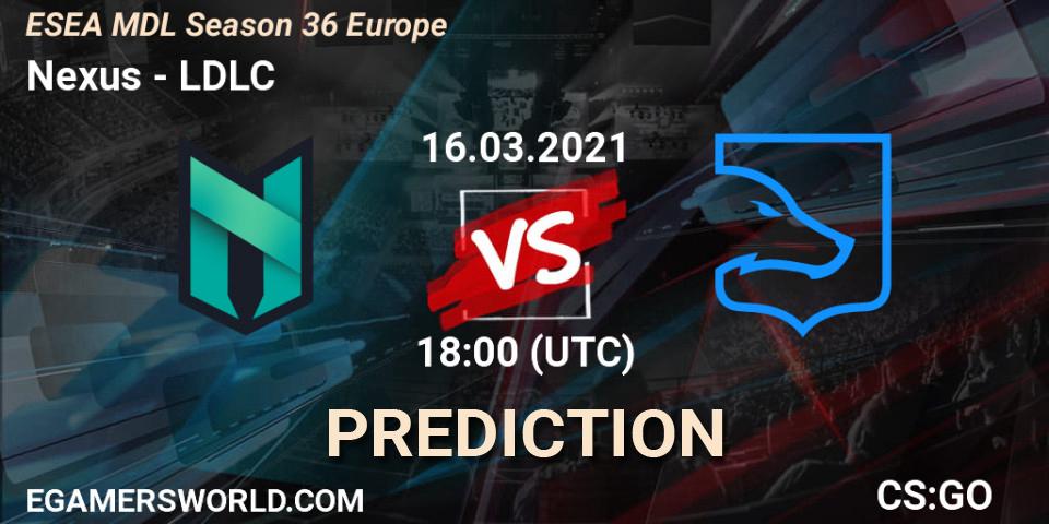 Nexus - LDLC: ennuste. 16.03.2021 at 18:10, Counter-Strike (CS2), MDL ESEA Season 36: Europe - Premier division