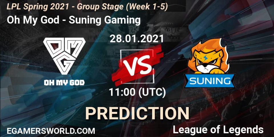 Oh My God - Suning Gaming: ennuste. 28.01.2021 at 11:13, LoL, LPL Spring 2021 - Group Stage (Week 1-5)