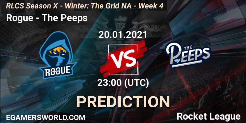 Rogue - The Peeps: ennuste. 20.01.2021 at 23:00, Rocket League, RLCS Season X - Winter: The Grid NA - Week 4