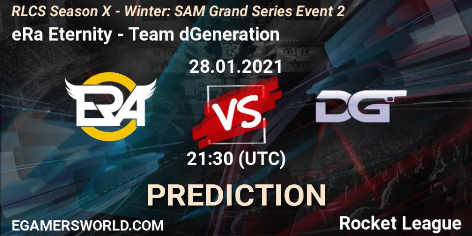 eRa Eternity - Team dGeneration: ennuste. 28.01.2021 at 21:30, Rocket League, RLCS Season X - Winter: SAM Grand Series Event 2