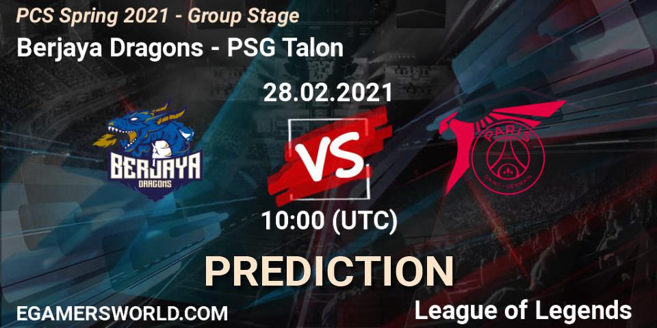 Berjaya Dragons - PSG Talon: ennuste. 28.02.2021 at 10:00, LoL, PCS Spring 2021 - Group Stage