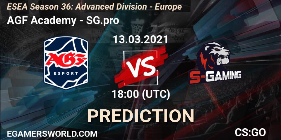 AGF Academy - SG.pro: ennuste. 14.03.2021 at 18:00, Counter-Strike (CS2), ESEA Season 36: Europe - Advanced Division