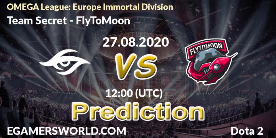 Team Secret - FlyToMoon: ennuste. 27.08.20, Dota 2, OMEGA League: Europe Immortal Division