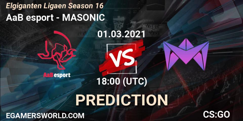 AaB esport - MASONIC: ennuste. 01.03.2021 at 18:00, Counter-Strike (CS2), Elgiganten Ligaen Season 16