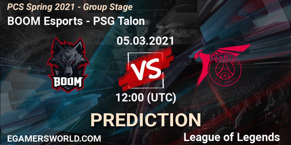 BOOM Esports - PSG Talon: ennuste. 05.03.2021 at 12:00, LoL, PCS Spring 2021 - Group Stage