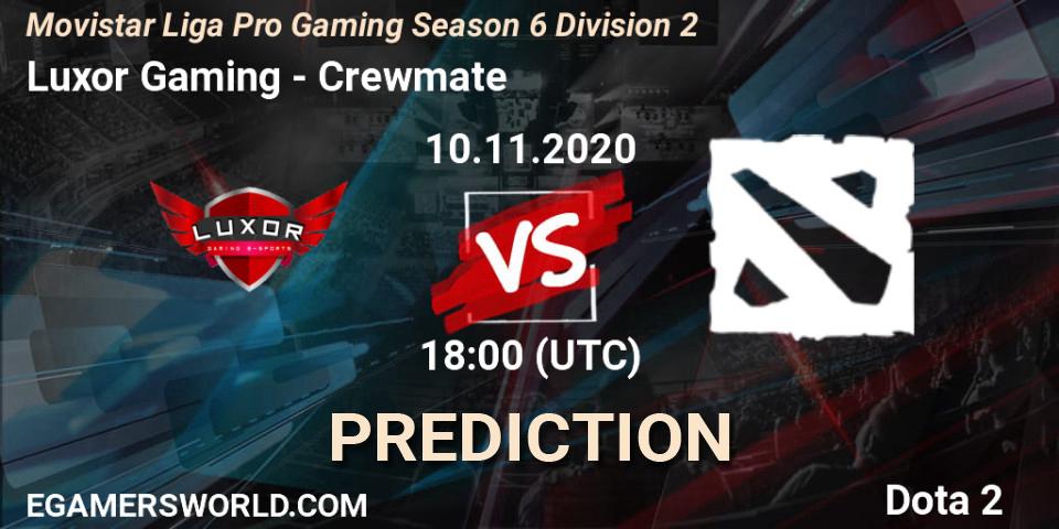 Luxor Gaming - Crewmate: ennuste. 10.11.20, Dota 2, Movistar Liga Pro Gaming Season 6 Division 2