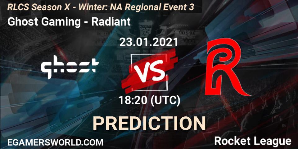 Ghost Gaming - Radiant: ennuste. 23.01.2021 at 19:20, Rocket League, RLCS Season X - Winter: NA Regional Event 3