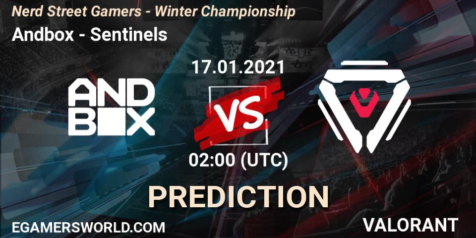Andbox - Sentinels: ennuste. 17.01.2021 at 00:30, VALORANT, Nerd Street Gamers - Winter Championship