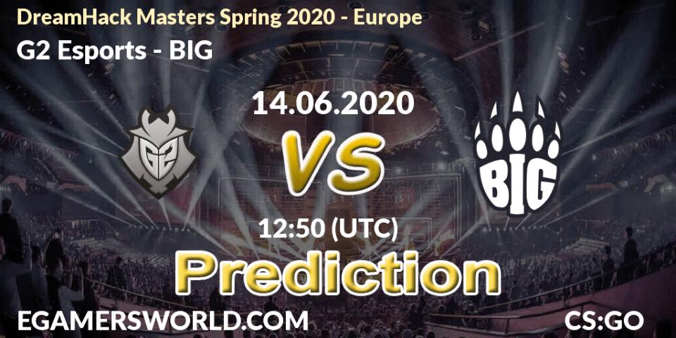 G2 Esports - BIG: ennuste. 14.06.2020 at 12:50, Counter-Strike (CS2), DreamHack Masters Spring 2020 - Europe