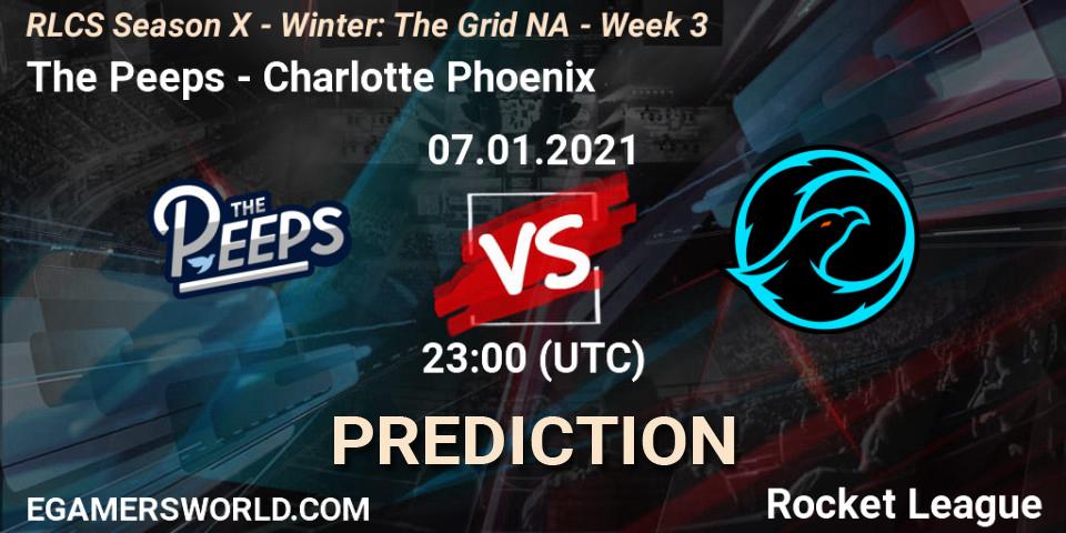 The Peeps - Charlotte Phoenix: ennuste. 14.01.2021 at 23:00, Rocket League, RLCS Season X - Winter: The Grid NA - Week 3