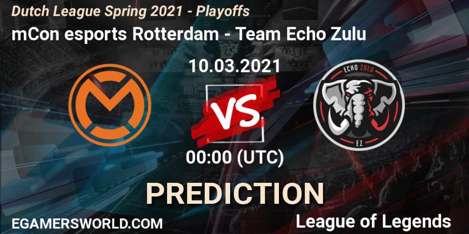 mCon esports Rotterdam - Team Echo Zulu: ennuste. 10.03.2021 at 18:00, LoL, Dutch League Spring 2021 - Playoffs