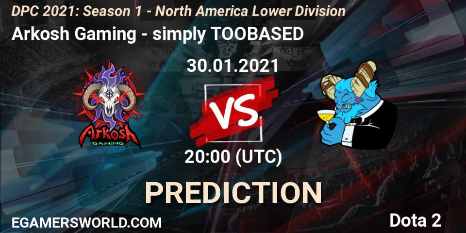 Arkosh Gaming - simply TOOBASED: ennuste. 31.01.2021 at 02:00, Dota 2, DPC 2021: Season 1 - North America Lower Division