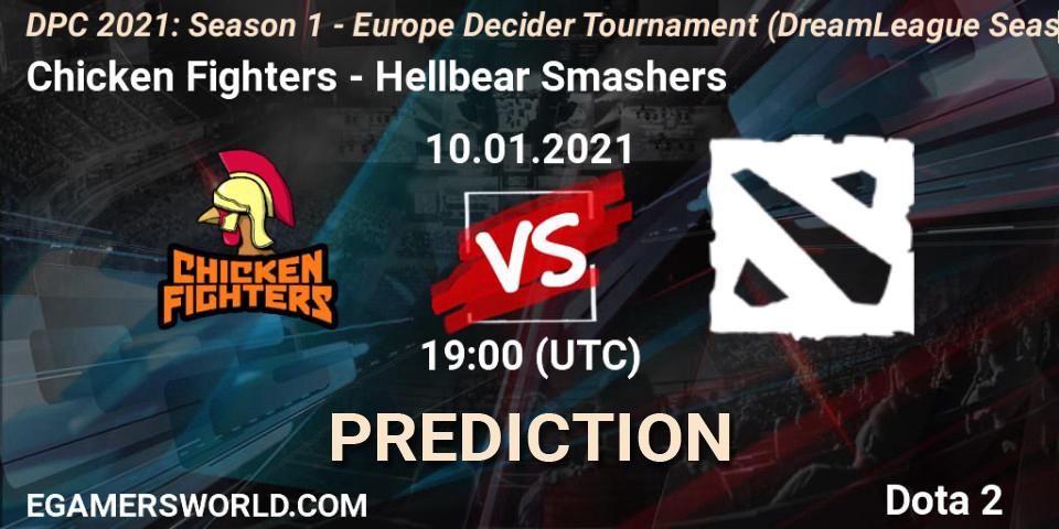 Chicken Fighters - Hellbear Smashers: ennuste. 10.01.2021 at 19:03, Dota 2, DPC 2021: Season 1 - Europe Decider Tournament (DreamLeague Season 14)