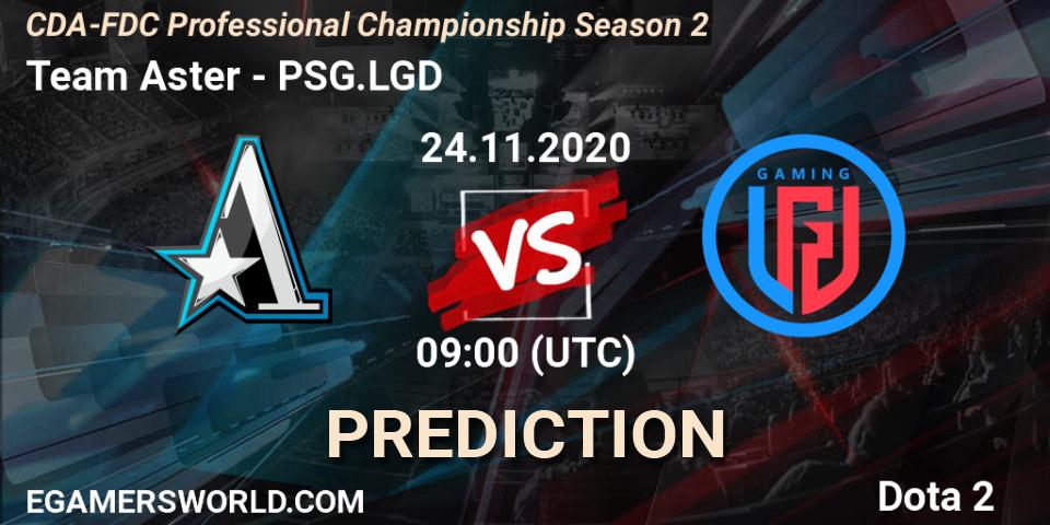Team Aster - PSG.LGD: ennuste. 24.11.2020 at 08:21, Dota 2, CDA-FDC Professional Championship Season 2