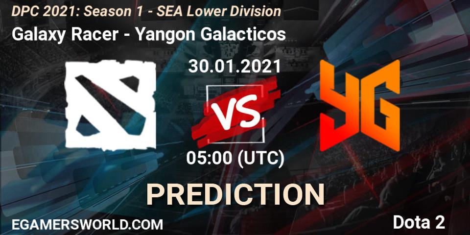 Galaxy Racer - Yangon Galacticos: ennuste. 30.01.2021 at 05:01, Dota 2, DPC 2021: Season 1 - SEA Lower Division