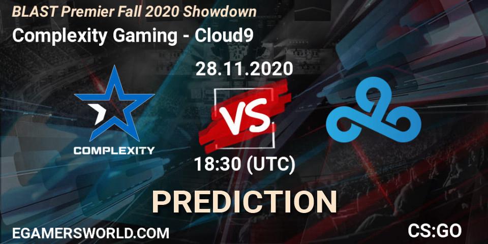 Complexity Gaming - Cloud9: ennuste. 28.11.2020 at 17:50, Counter-Strike (CS2), BLAST Premier Fall 2020 Showdown