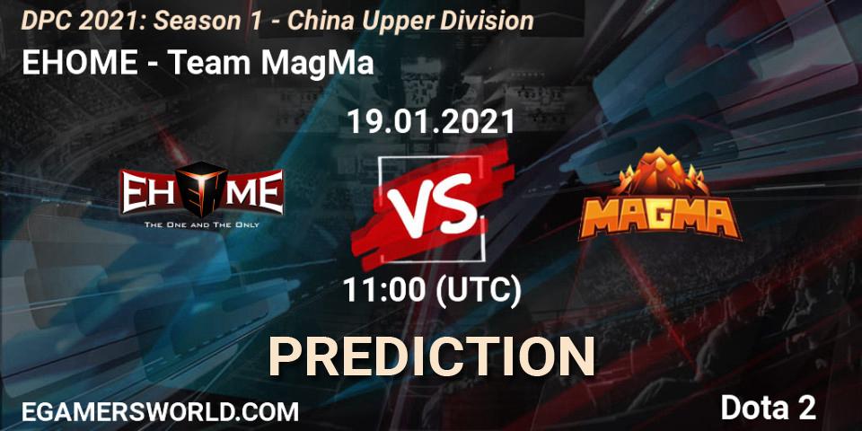 EHOME - Team MagMa: ennuste. 19.01.2021 at 11:36, Dota 2, DPC 2021: Season 1 - China Upper Division