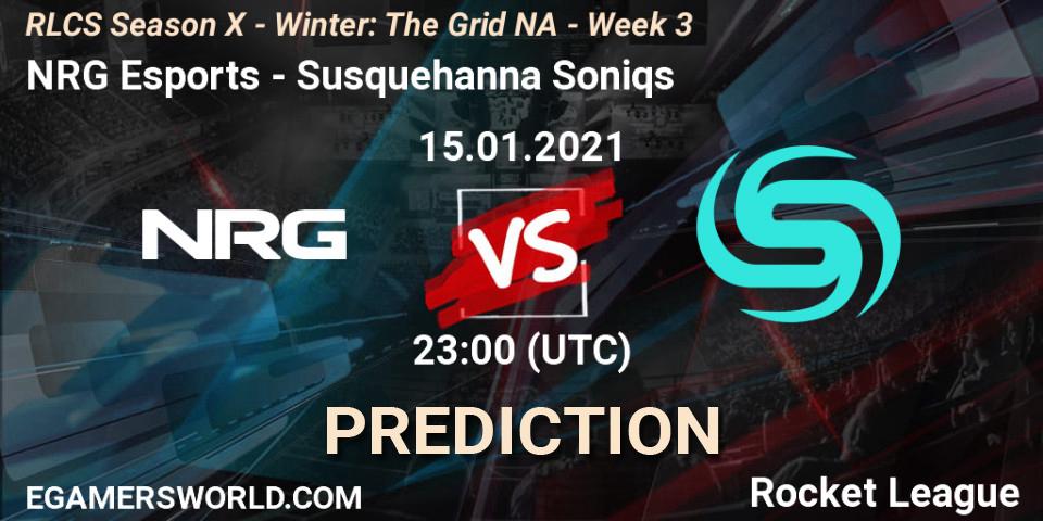 NRG Esports - Susquehanna Soniqs: ennuste. 15.01.2021 at 23:00, Rocket League, RLCS Season X - Winter: The Grid NA - Week 3