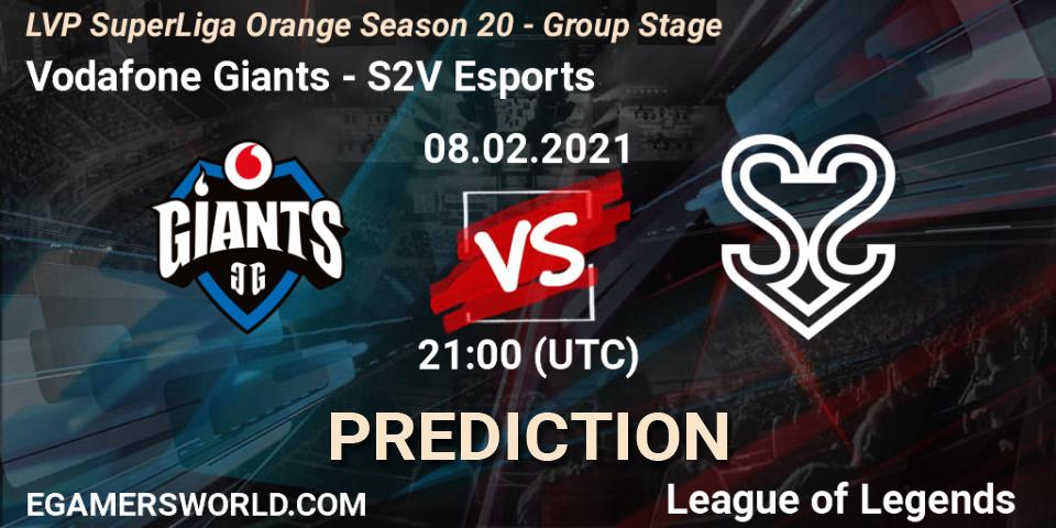 Vodafone Giants - S2V Esports: ennuste. 08.02.2021 at 21:10, LoL, LVP SuperLiga Orange Season 20 - Group Stage