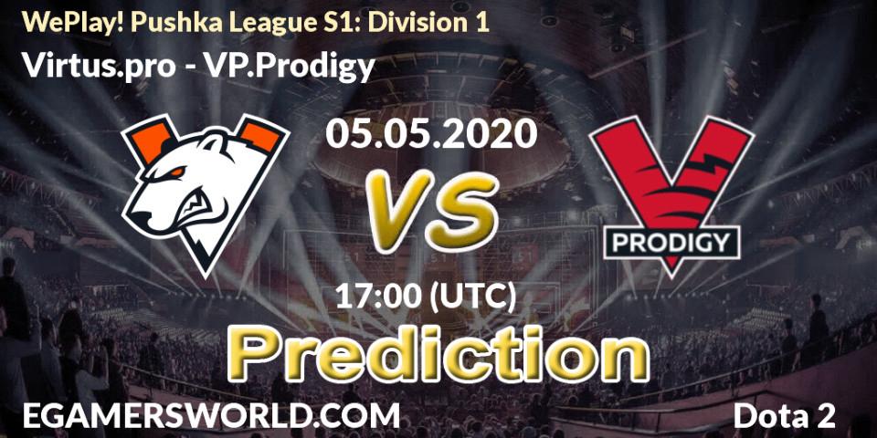 Virtus.pro - VP.Prodigy: ennuste. 05.05.2020 at 16:18, Dota 2, WePlay! Pushka League S1: Division 1