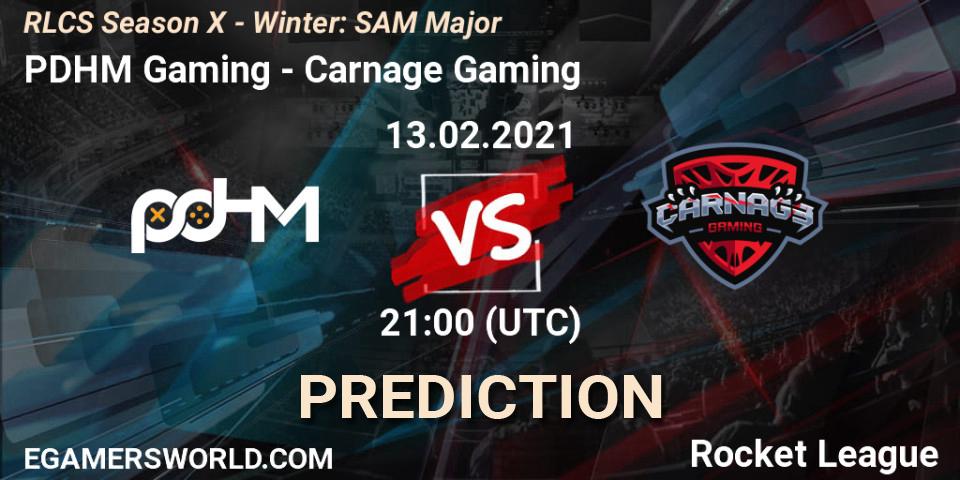 PDHM Gaming - Carnage Gaming: ennuste. 13.02.2021 at 21:00, Rocket League, RLCS Season X - Winter: SAM Major