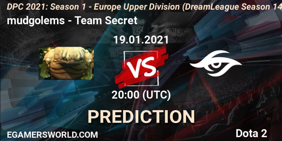 mudgolems - Team Secret: ennuste. 19.01.2021 at 20:24, Dota 2, DPC 2021: Season 1 - Europe Upper Division (DreamLeague Season 14)