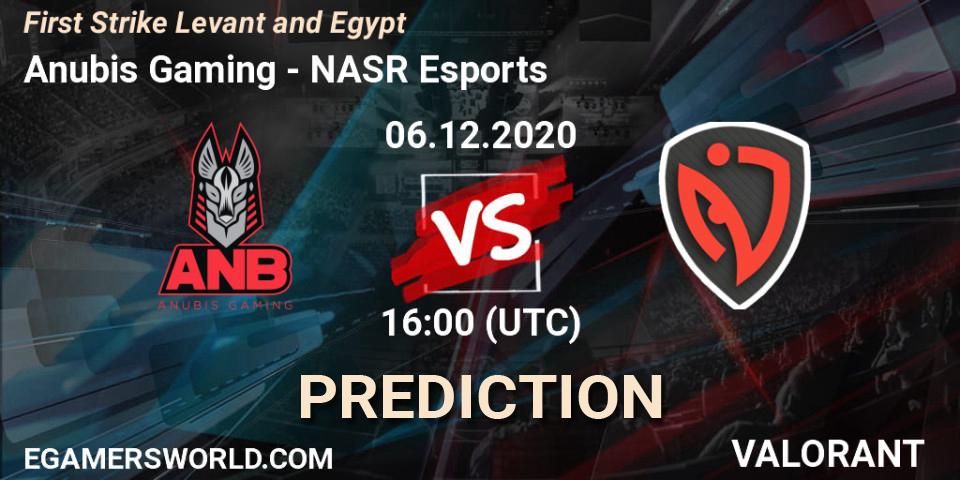 Anubis Gaming - NASR Esports: ennuste. 06.12.2020 at 16:00, VALORANT, First Strike Levant and Egypt