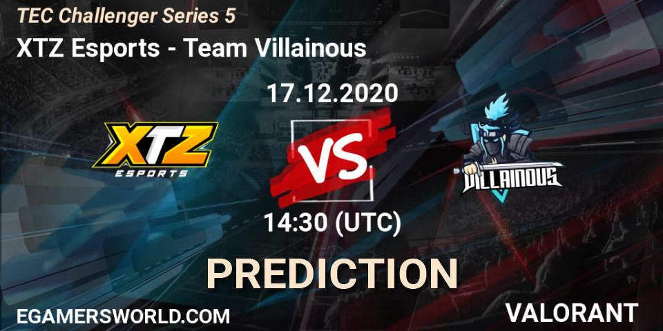 XTZ Esports - Team Villainous: ennuste. 17.12.2020 at 14:30, VALORANT, TEC Challenger Series 5