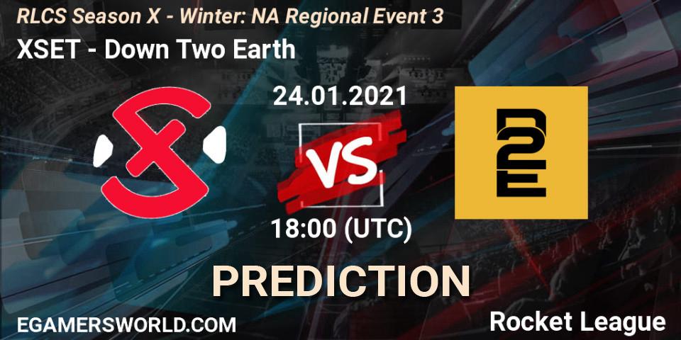 XSET - Down Two Earth: ennuste. 24.01.2021 at 18:00, Rocket League, RLCS Season X - Winter: NA Regional Event 3
