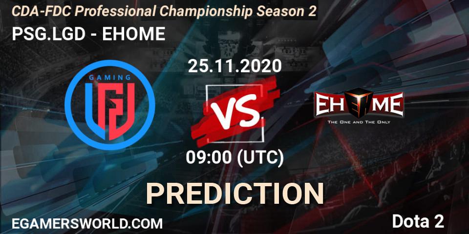 PSG.LGD - EHOME: ennuste. 25.11.2020 at 09:02, Dota 2, CDA-FDC Professional Championship Season 2