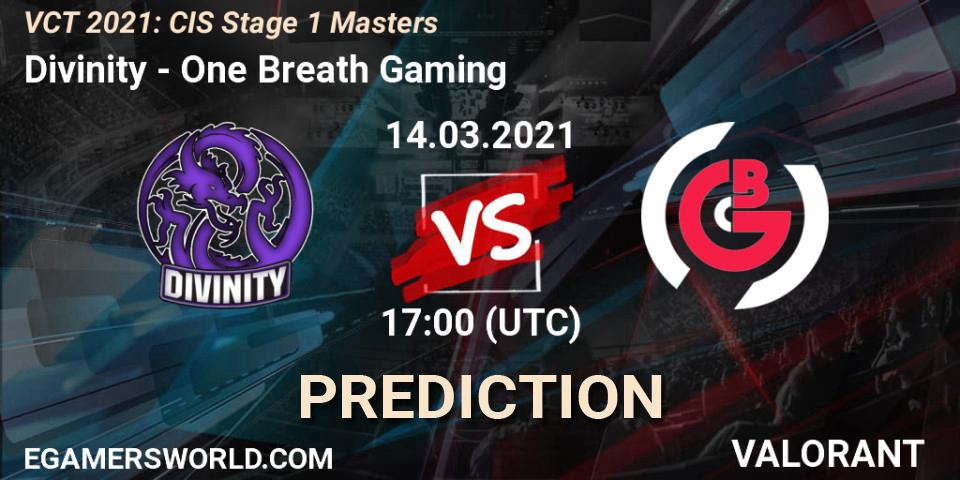 Divinity - One Breath Gaming: ennuste. 14.03.21, VALORANT, VCT 2021: CIS Stage 1 Masters