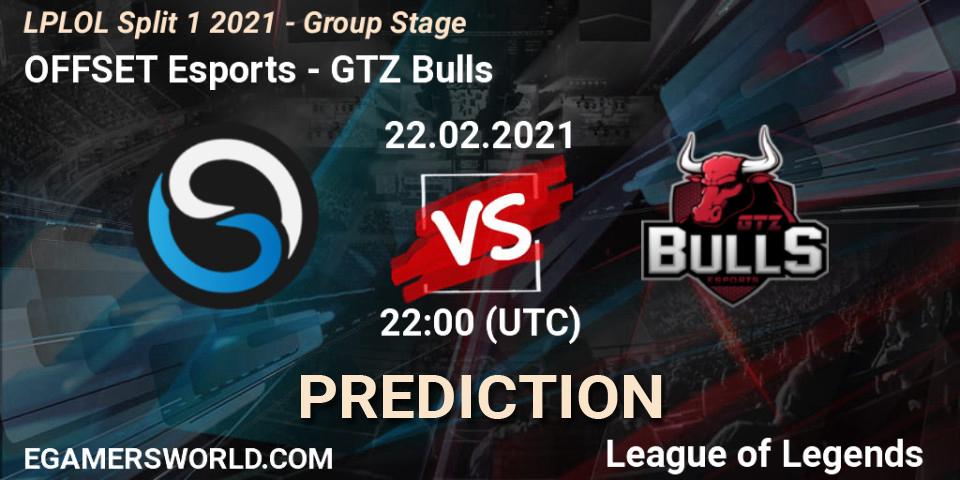 OFFSET Esports - GTZ Bulls: ennuste. 22.02.2021 at 22:00, LoL, LPLOL Split 1 2021 - Group Stage