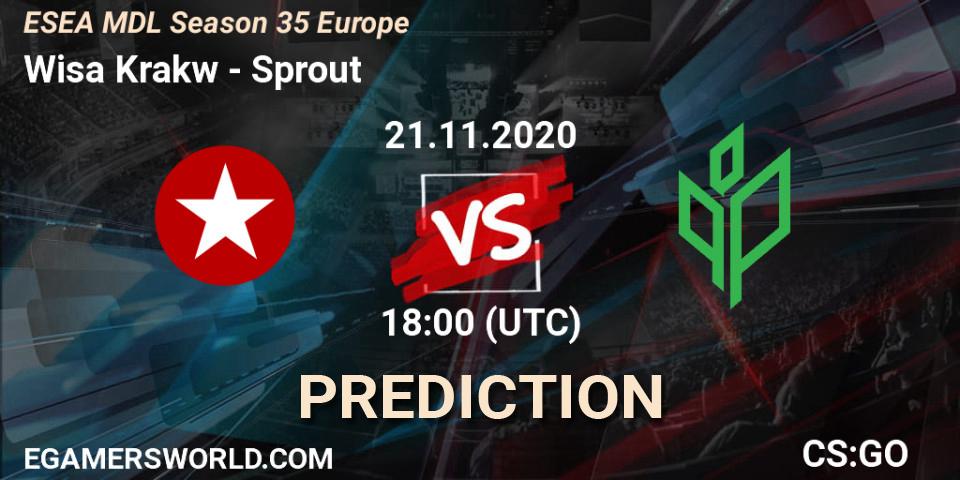 Wisła Kraków - Sprout: ennuste. 21.11.2020 at 14:00, Counter-Strike (CS2), ESEA MDL Season 35 Europe
