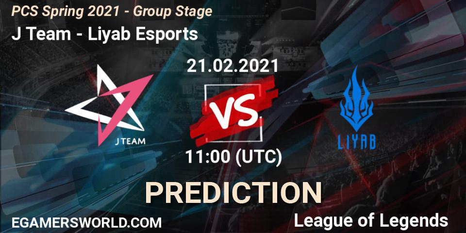 J Team - Liyab Esports: ennuste. 21.02.2021 at 11:00, LoL, PCS Spring 2021 - Group Stage