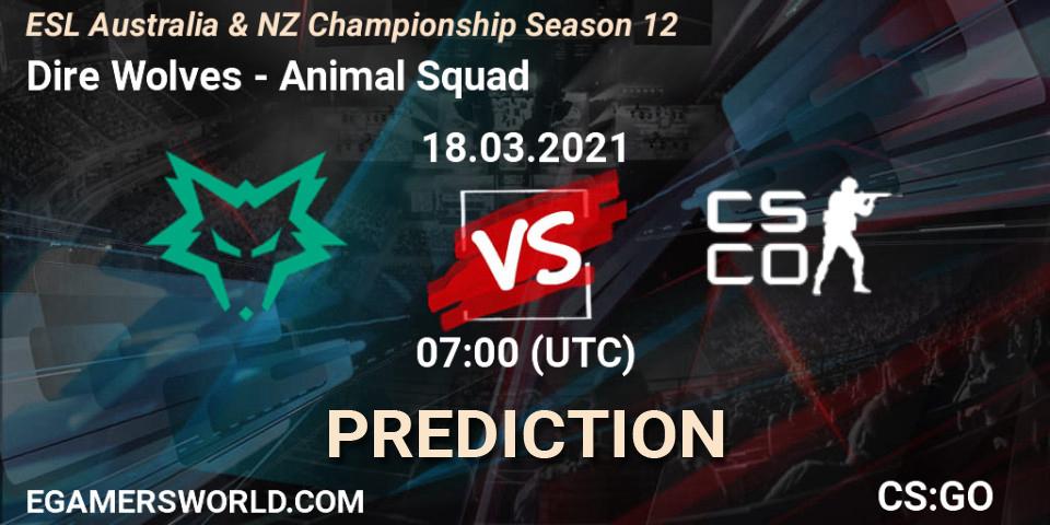 Dire Wolves - Animal Squad: ennuste. 18.03.2021 at 07:00, Counter-Strike (CS2), ESL Australia & NZ Championship Season 12