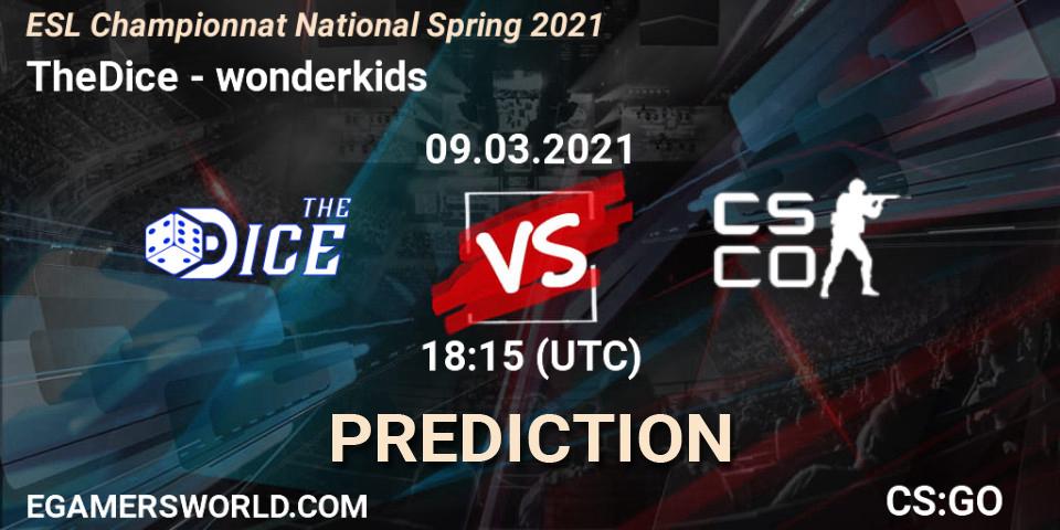 TheDice - wonderkids: ennuste. 09.03.2021 at 19:30, Counter-Strike (CS2), ESL Championnat National Spring 2021