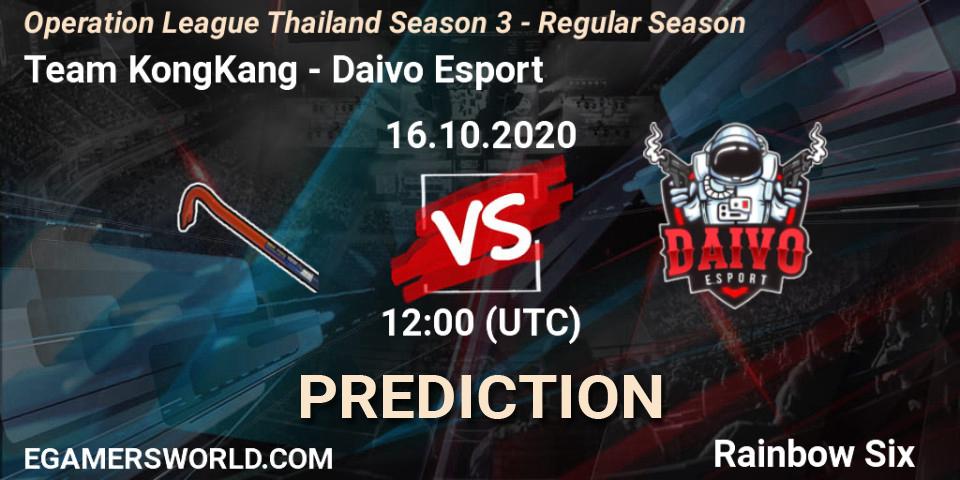 Team KongKang - Daivo Esport: ennuste. 16.10.2020 at 12:00, Rainbow Six, Operation League Thailand Season 3 - Regular Season