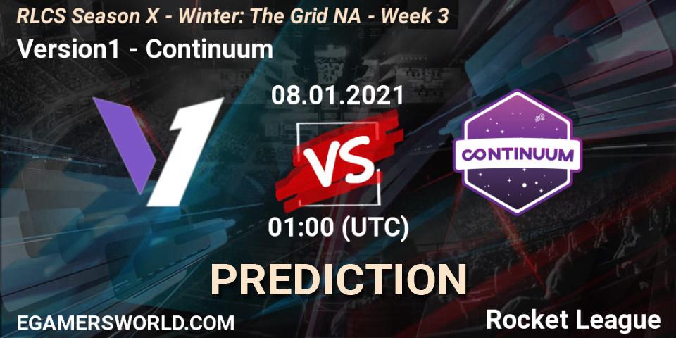 Version1 - Continuum: ennuste. 15.01.2021 at 01:00, Rocket League, RLCS Season X - Winter: The Grid NA - Week 3