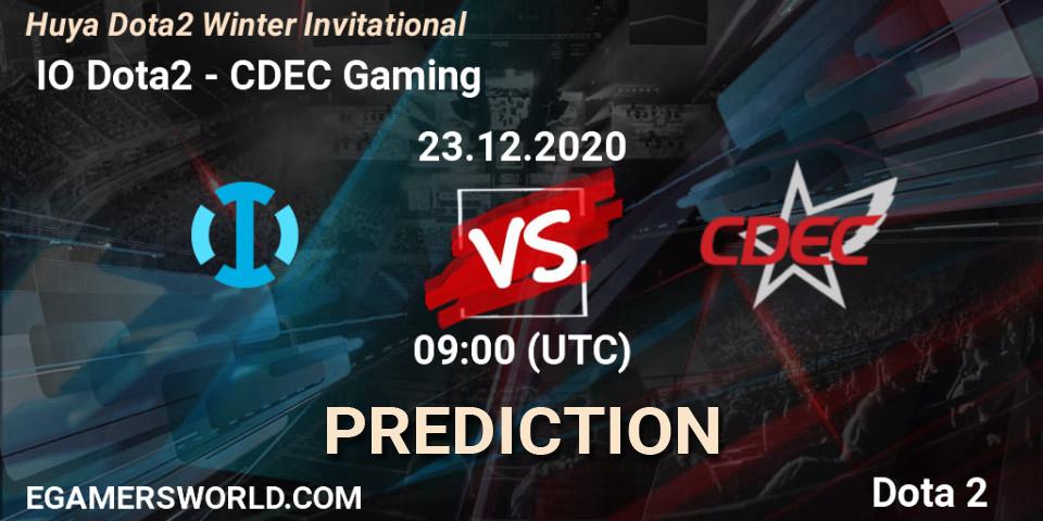  IO Dota2 - CDEC Gaming: ennuste. 23.12.2020 at 07:54, Dota 2, Huya Dota2 Winter Invitational