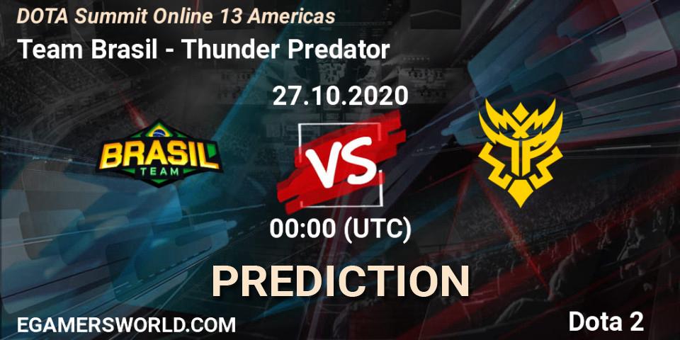 Team Brasil - Thunder Predator: ennuste. 27.10.2020 at 00:30, Dota 2, DOTA Summit 13: Americas
