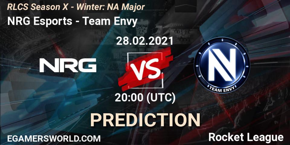 NRG Esports - Team Envy: ennuste. 28.02.2021 at 19:40, Rocket League, RLCS Season X - Winter: NA Major