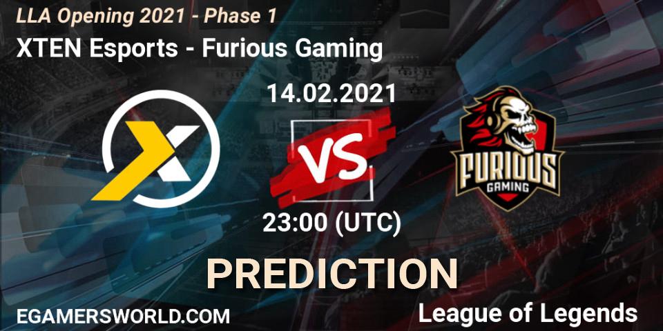 XTEN Esports - Furious Gaming: ennuste. 14.02.2021 at 23:00, LoL, LLA Opening 2021 - Phase 1